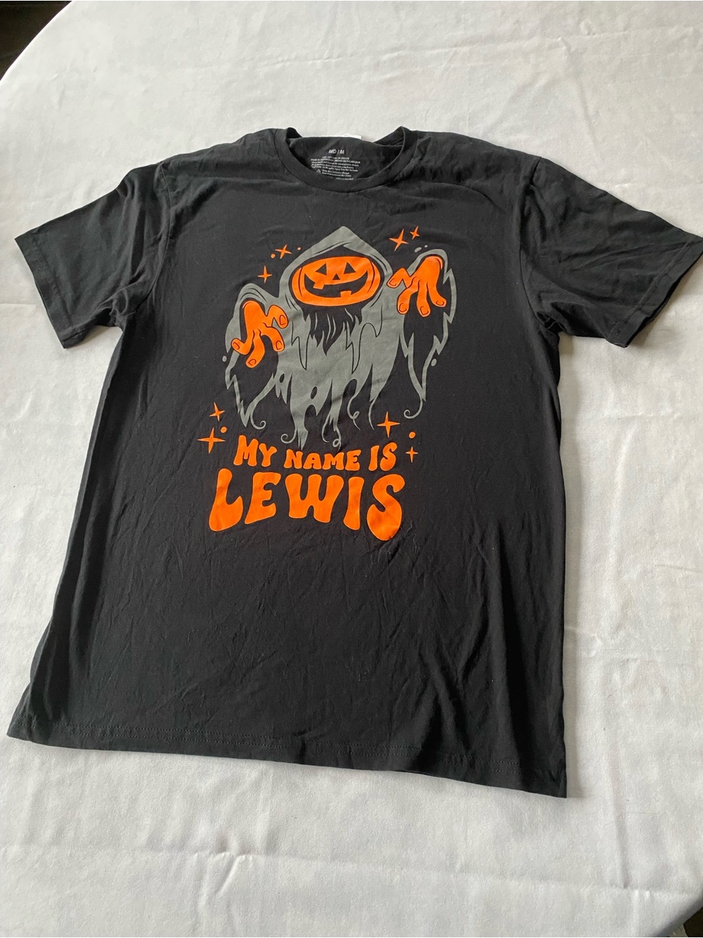 New Halloween “My Name is Lewis” Black T-shirt Size Adult Medium